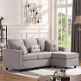 HONBAY - Soft Linen Fabric Cover with Pocket Coils And Serpentine Springs