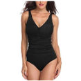 Perona - Ruched Panel Featured One Piece Swimsuit For Belly Flatten