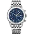 Breitling Men's Navitimer World Chronograph Watch - Soft And Smooth Blue Leather Strap With Stainless Steel Case