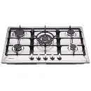 Deli-kit DK247-A01 - Dual Fuel 4 Sealed Brass Burner Stainless Steel Gas Cooktop