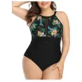 Eve Aqua - High Neckline And Mesh Design Swimsuit For Gorgeous Look