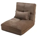 Giantex - Premium Quality Sofa With Convertible Lounge Into Bed