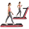 Goplus 2 in 1 Folding Treadmill - Stylish Foldable Design 2 in 1 Treadmill