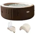 Intex PureSpa 4 Person Inflatable Spa - Easy To Maintain Flexible Controls Hot Spa