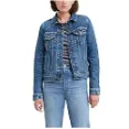 Levis Womens Original Trucker Jacket - Blue Jacket With Point Collar For Fashion Enthusiasts