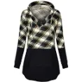 Miusey - Stylish And Stretchy Fit V-Neck Plaid Hoodie For Women