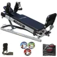 Pilates Power Gym 'Pro' 3-Elevation Mini Reformer - Provides Comfortable Foot Straps And Variable Resistance