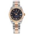 ROLEX DATEJUST 31MM STEEL - Pink Gold Oyster Bracelet With Diamonds