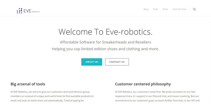 Sneaker Bot Image Software EVE Robotics Bot - Automated Software for Sneaker & Cloth Resellers