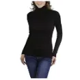 TOBeInStyle - Stretchable Material Turtleneck Sweater For Slimmer Look