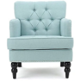 Tufted Club Chair - Spacious Chair With Durable Fabric Material Cushions