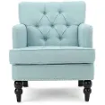 Tufted Club Chair - Spacious Chair With Durable Fabric Material Cushions